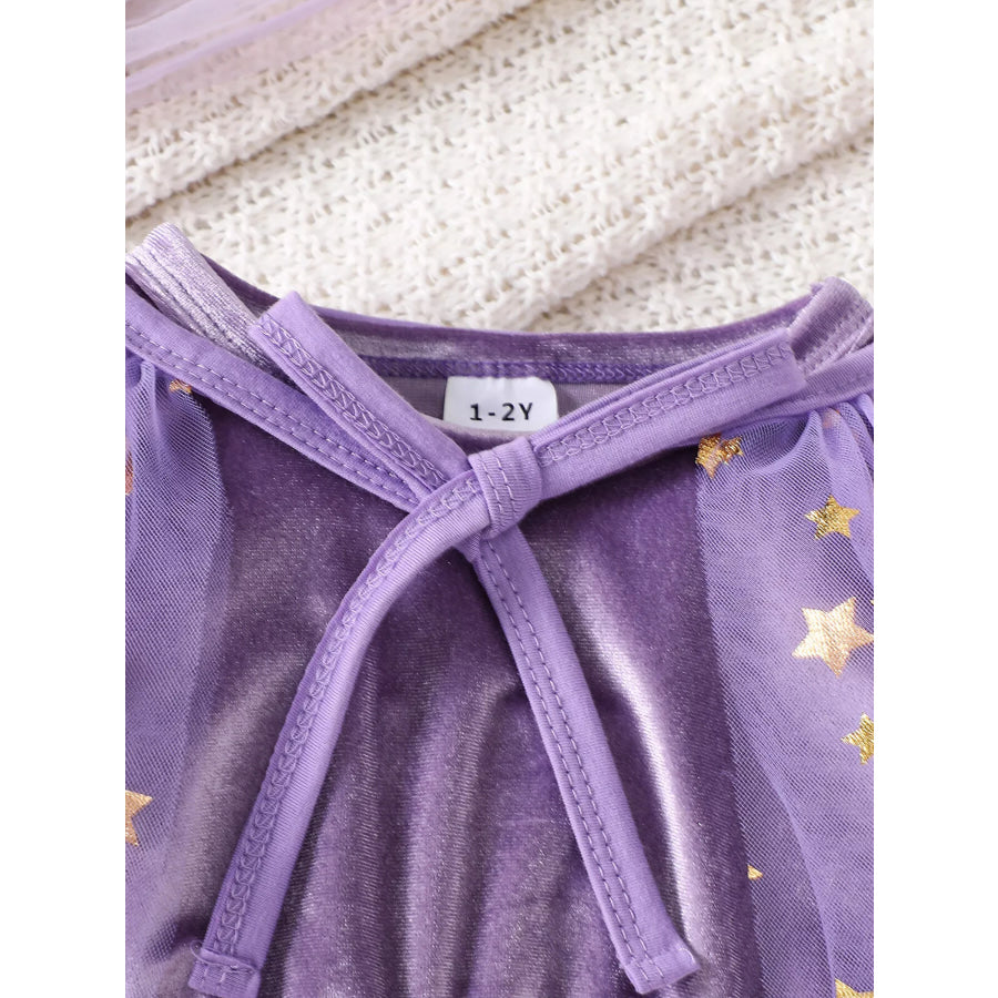 Children’s Halloween Velvet Dress and Mesh Cape Set Apparel Accessories
