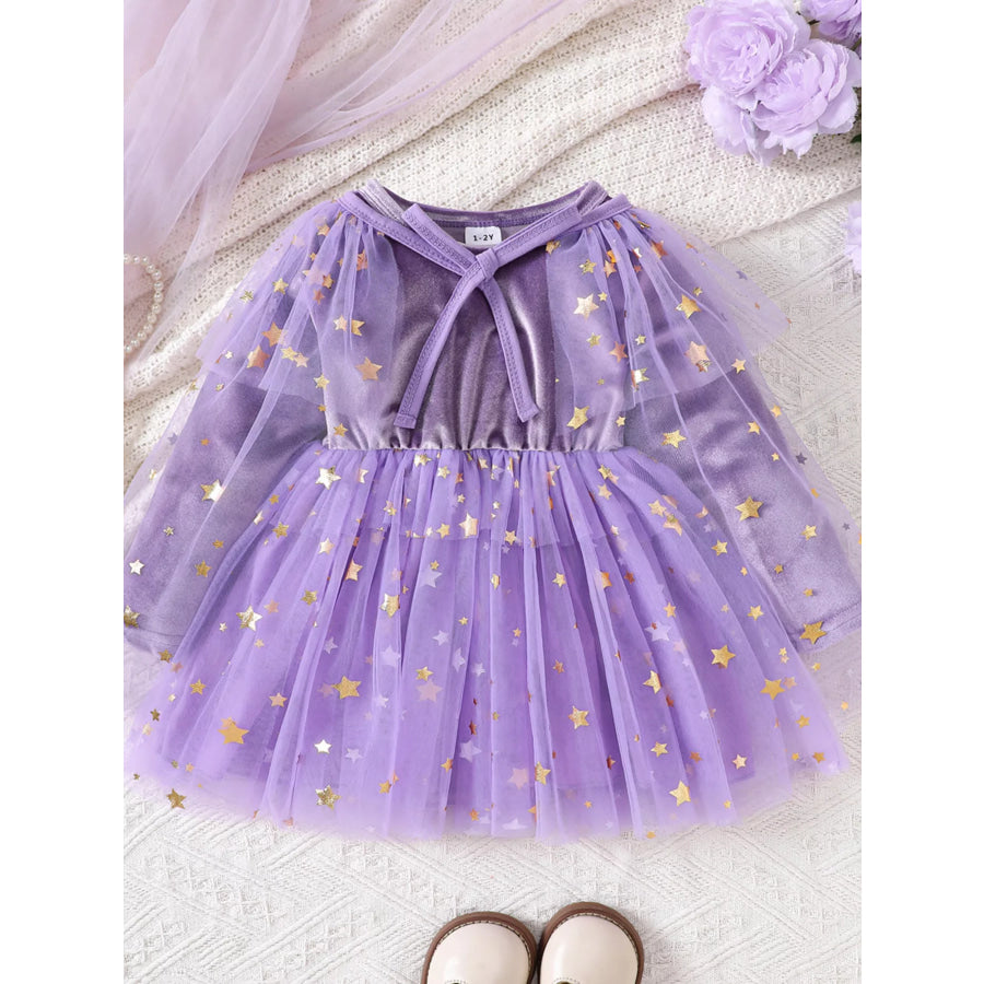 Children’s Halloween Velvet Dress and Mesh Cape Set Apparel Accessories