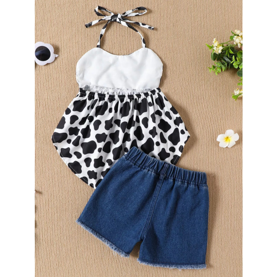 Children’s Halter Neck Cami and Denim Shorts Set Apparel and Accessories