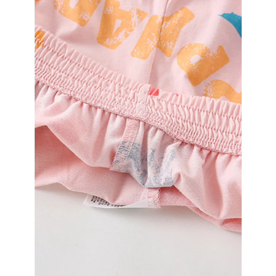 Children’s Happy Print Top and Shorts Set Apparel and Accessories
