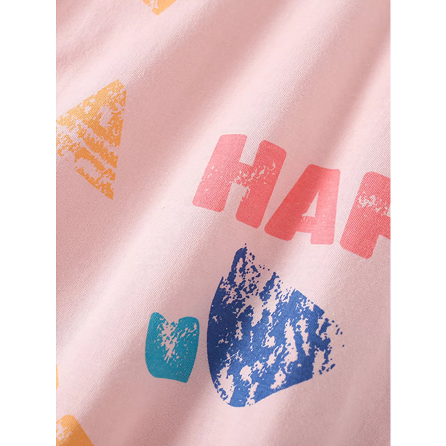 Children’s Happy Print Top and Shorts Set Apparel and Accessories