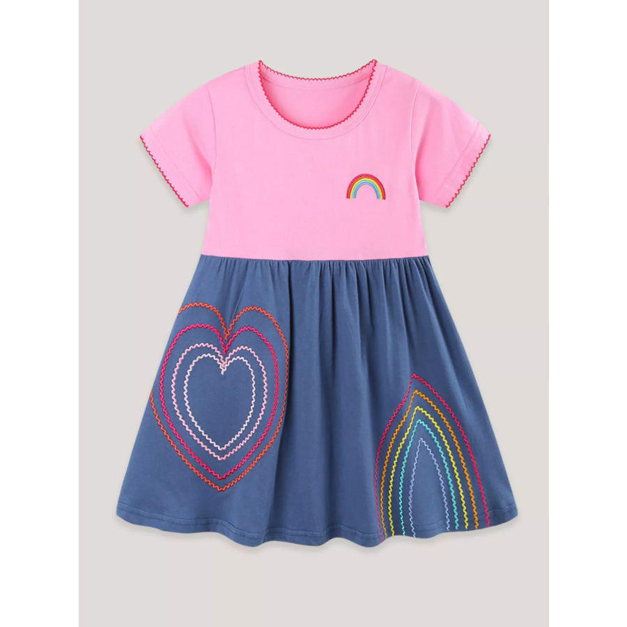 Children’s Heart Embroidered Casual Dress Apparel and Accessories