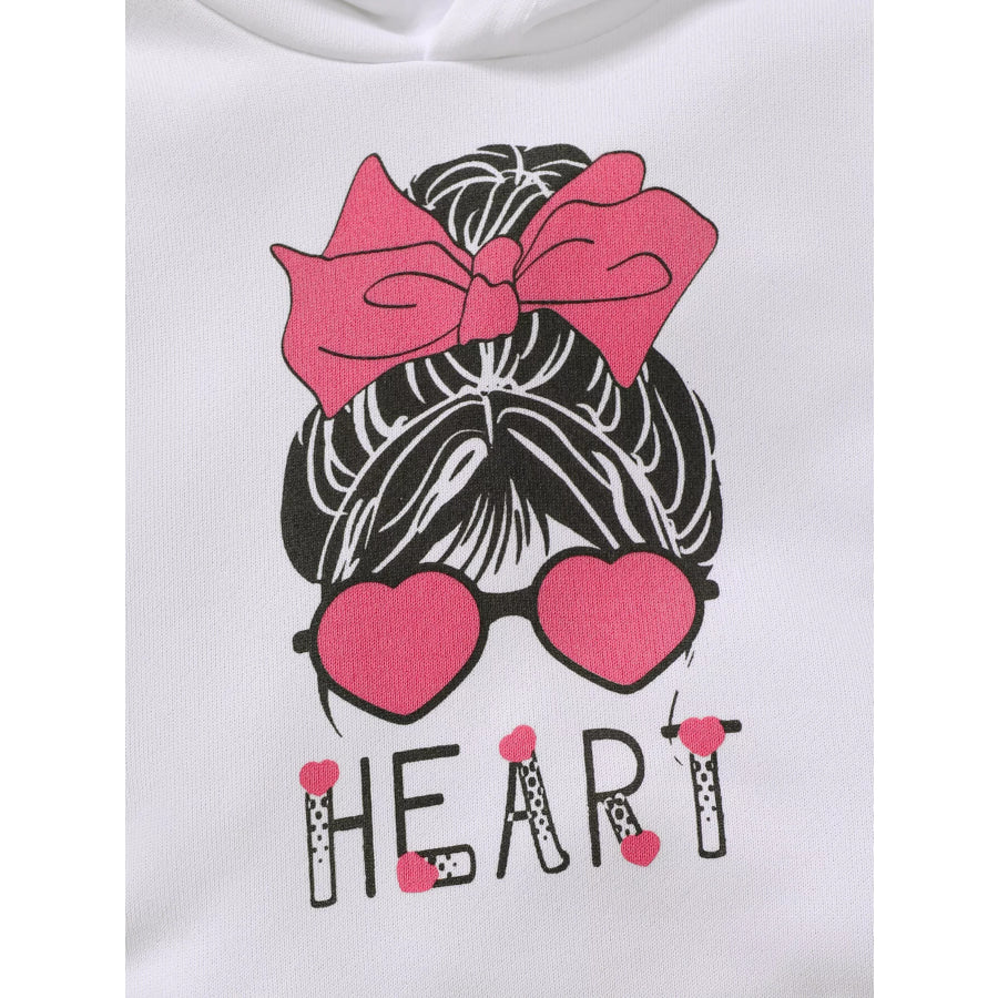 Children’s Heart Graphic Hoodie and Cargo Pants Set Apparel Accessories