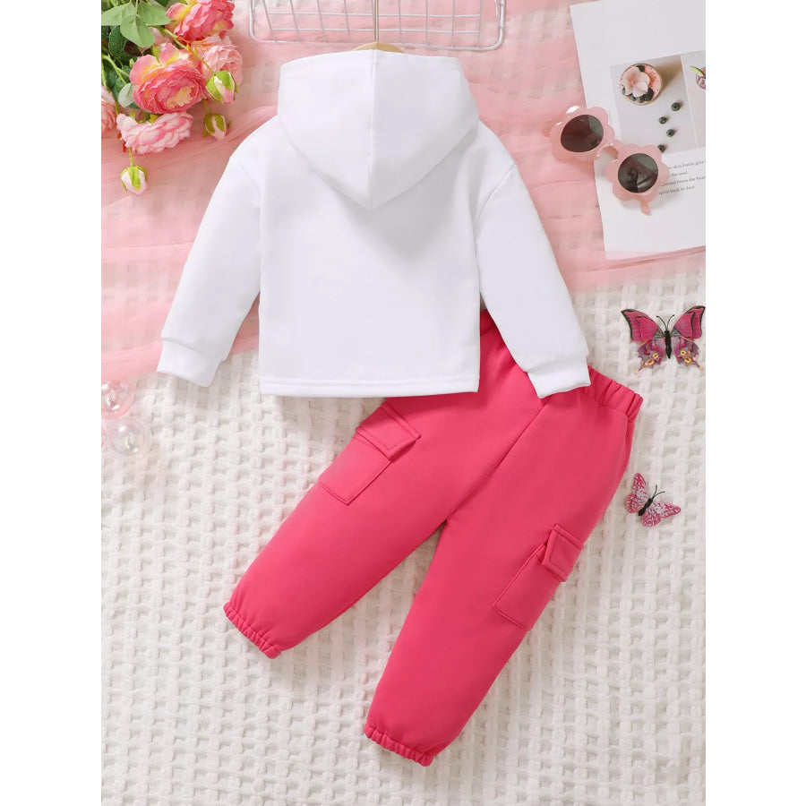 Children’s Heart Graphic Hoodie and Cargo Pants Set Apparel Accessories