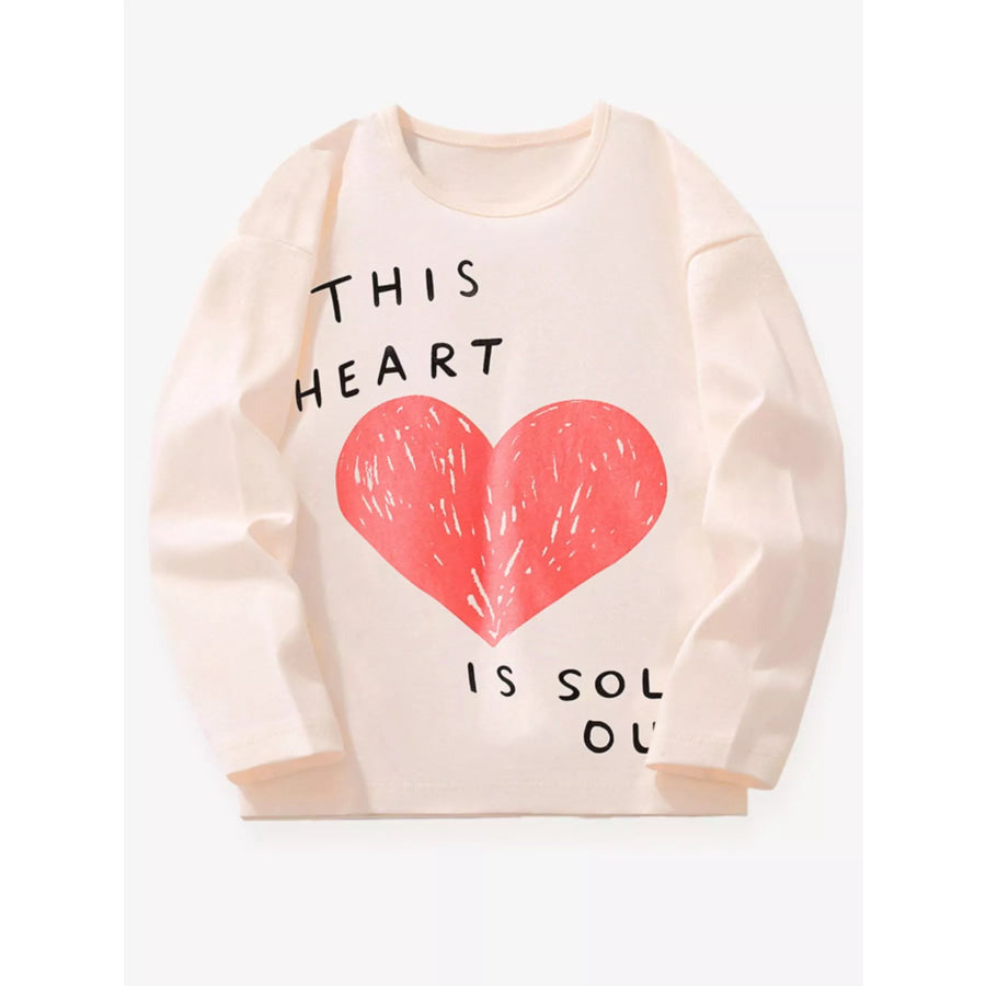 Children’s Heart Long Sleeve Casual T-Shirt Apparel and Accessories