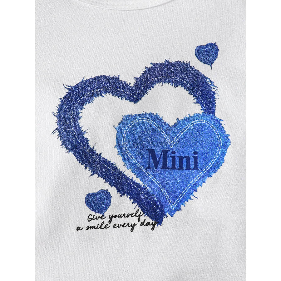 Children’s Heart Print Casual Kids Set Apparel and Accessories