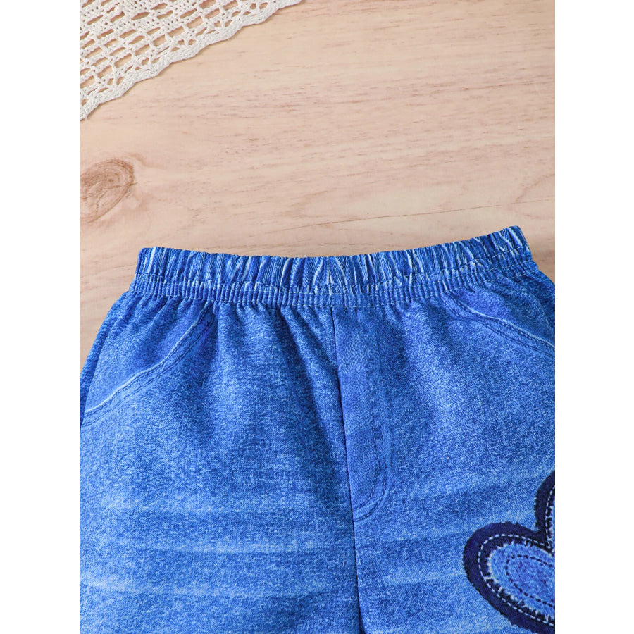 Children’s Heart Print Casual Kids Set Apparel and Accessories