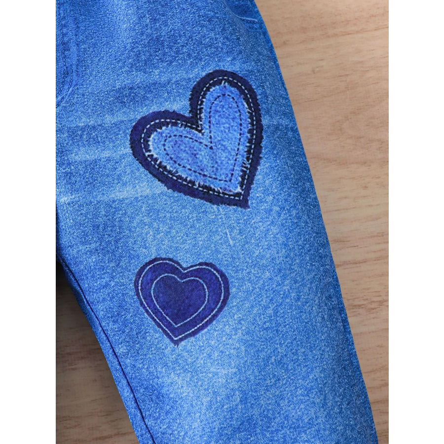 Children’s Heart Print Casual Kids Set Apparel and Accessories