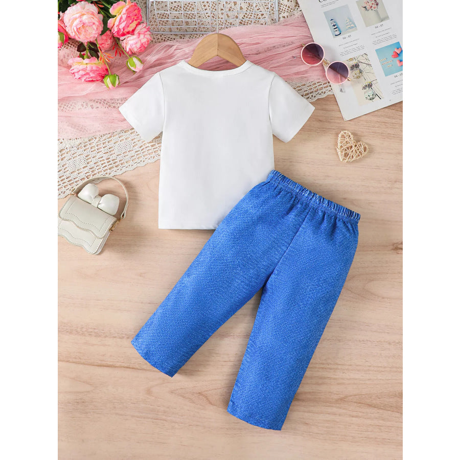 Children’s Heart Print Casual Kids Set Apparel and Accessories