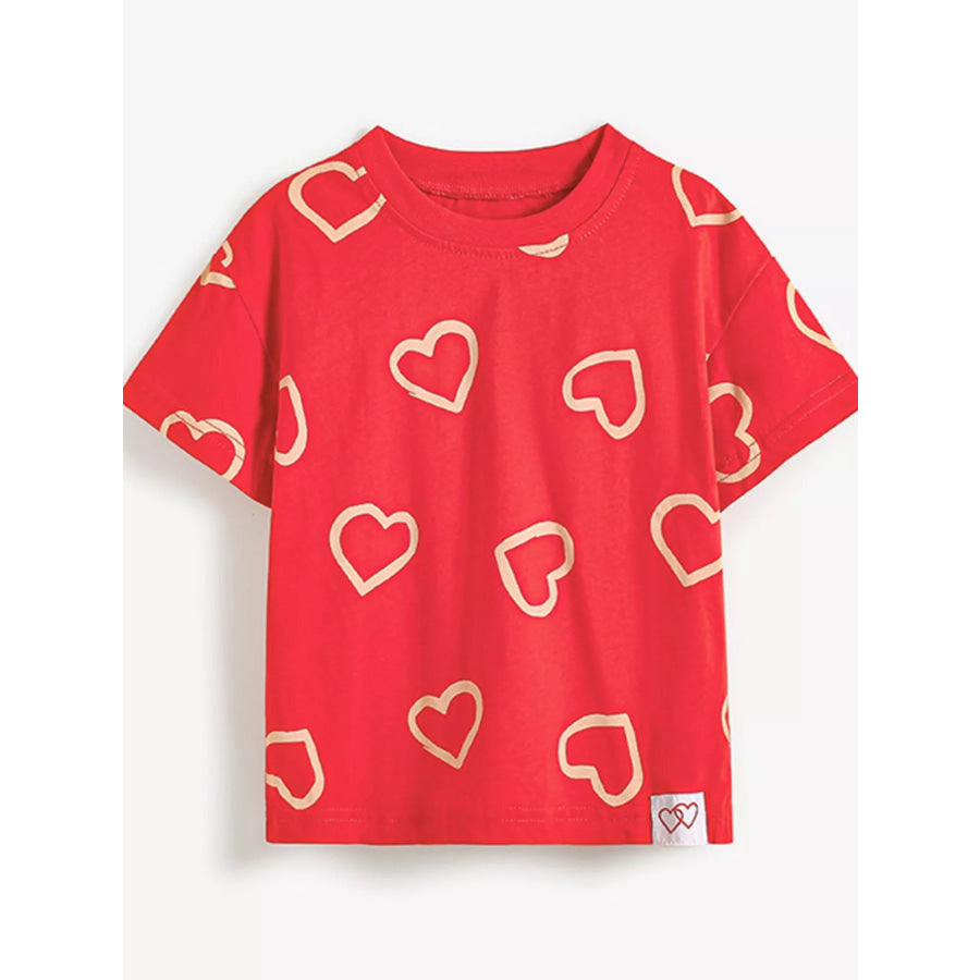 Children’s Heart Print Cotton T-Shirt Apparel and Accessories