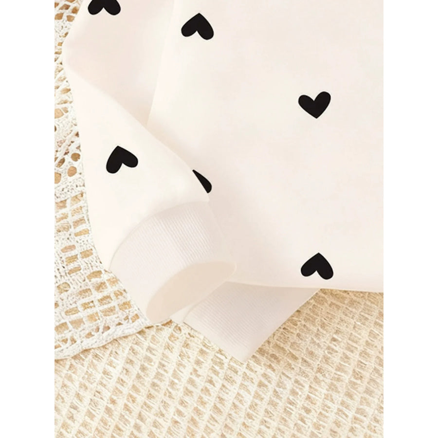 Children’s Heart Print Long Sleeve Top & Pants Set Apparel and Accessories
