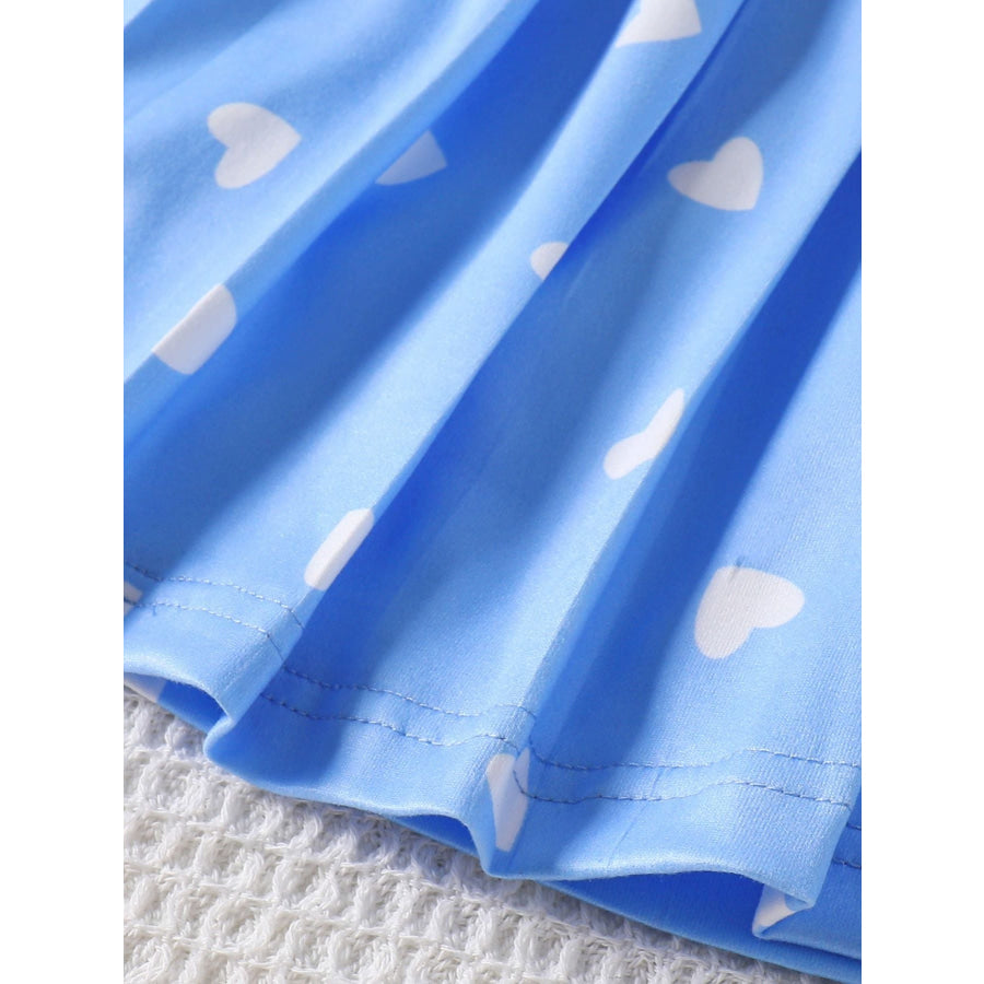 Children’s Heart Print Pleated Dress Apparel and Accessories