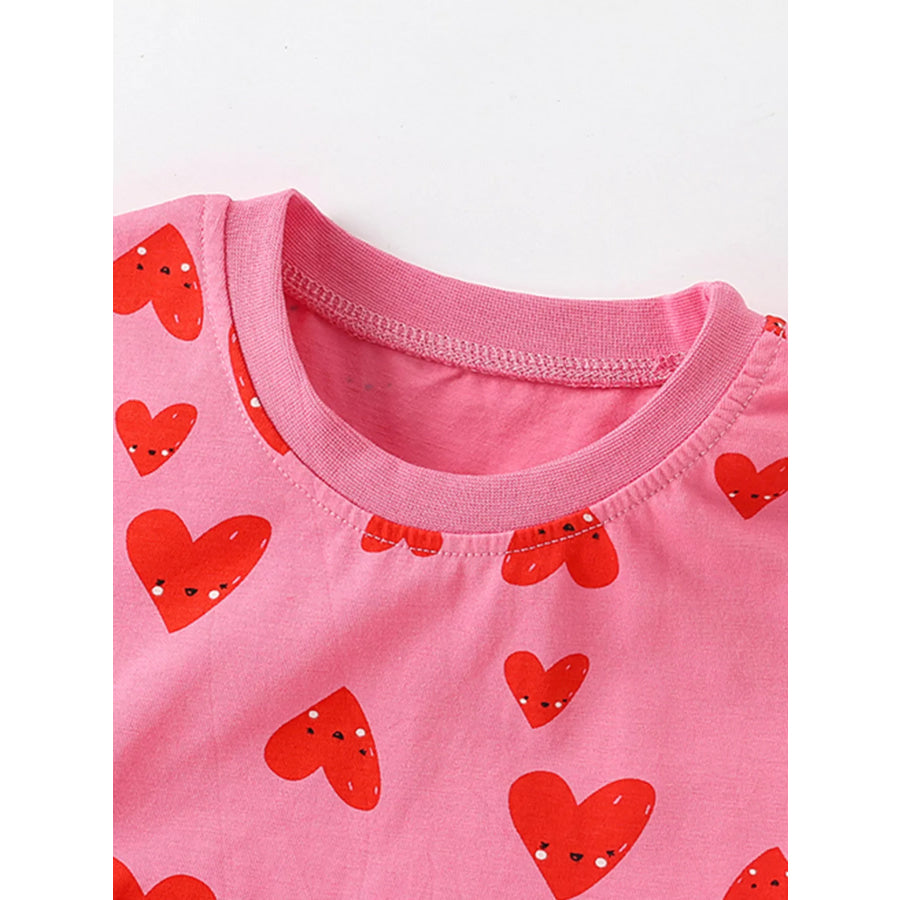Children’s Heart Print Pocket Detail Casual Dress Apparel and Accessories
