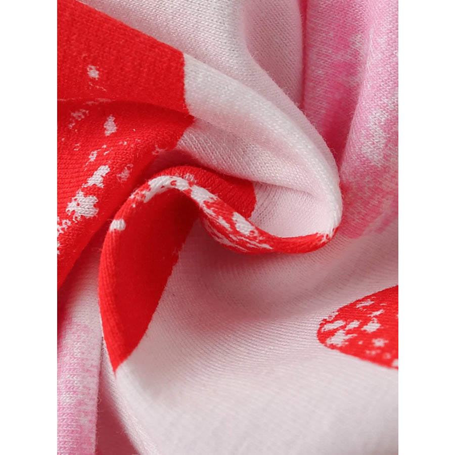 Children’s Heart Print Ruffle Sleeve Casual Dress Apparel and Accessories