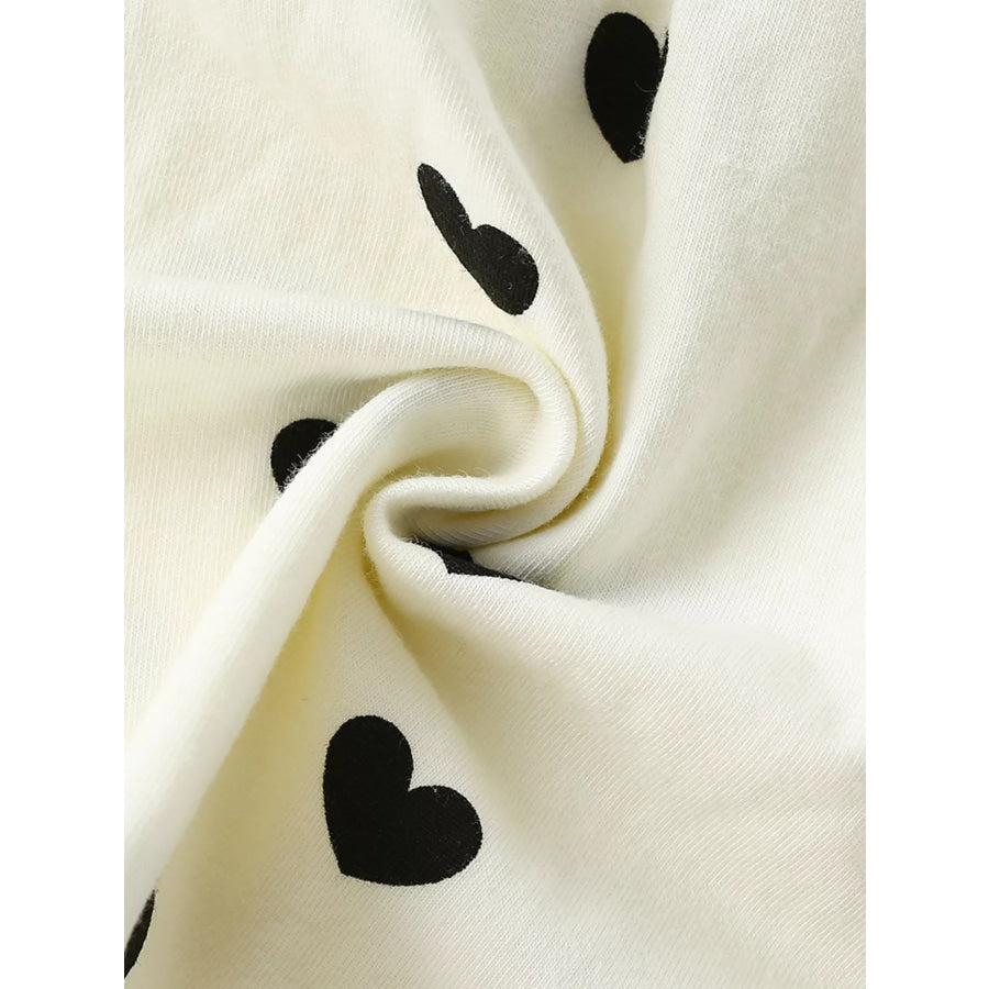Children’s Heart Print Ruffle Sleeve Dress Apparel and Accessories