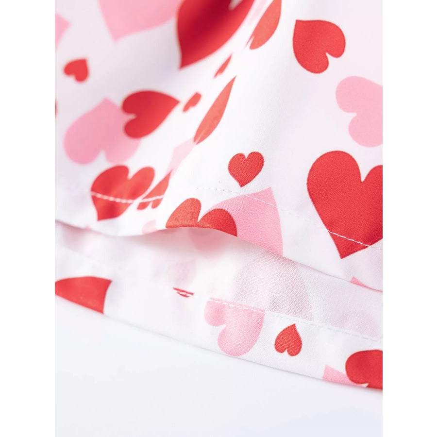 Children’s Heart Print Ruffle Sleeve Dress Apparel and Accessories