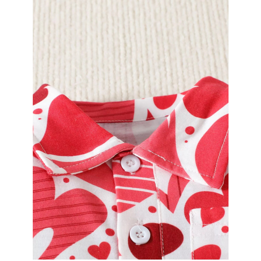 Children’s Heart Print Short Sleeve Polo Apparel and Accessories