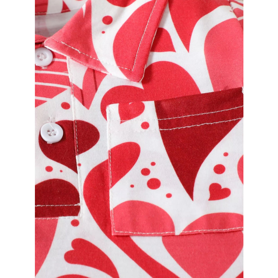 Children’s Heart Print Short Sleeve Polo Apparel and Accessories