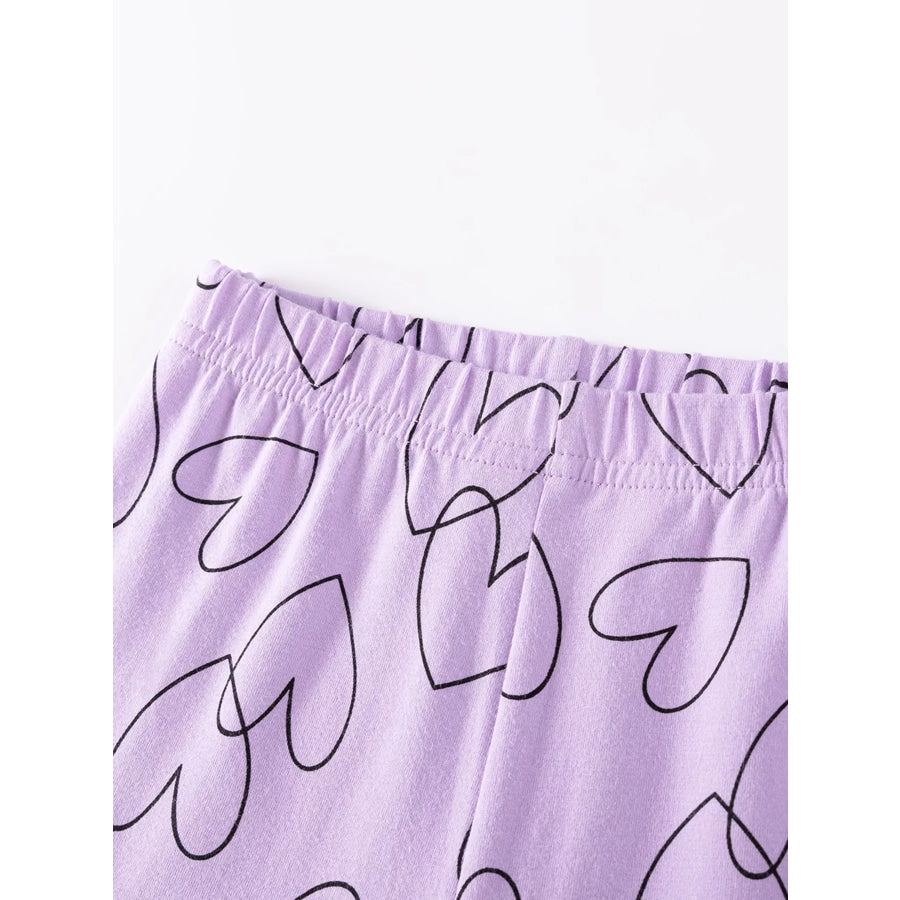 Children’s Heart Print Tee and Shorts Casual Set Apparel and Accessories