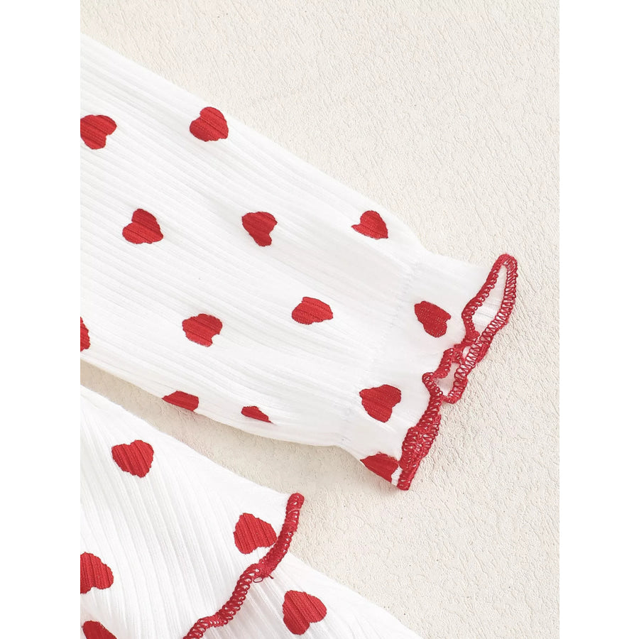 Children’s Heart Print Tiered Dress and Belt Set Apparel and Accessories