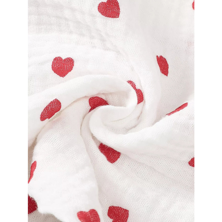 Children’s Heart Print Top and Flare Pants with Headband Apparel and Accessories