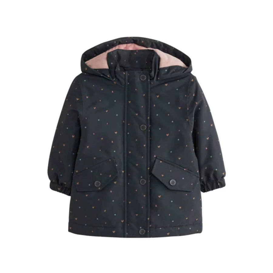 Children’s Heart Print Zip Up Jacket Dark Navy / 3T Apparel and Accessories