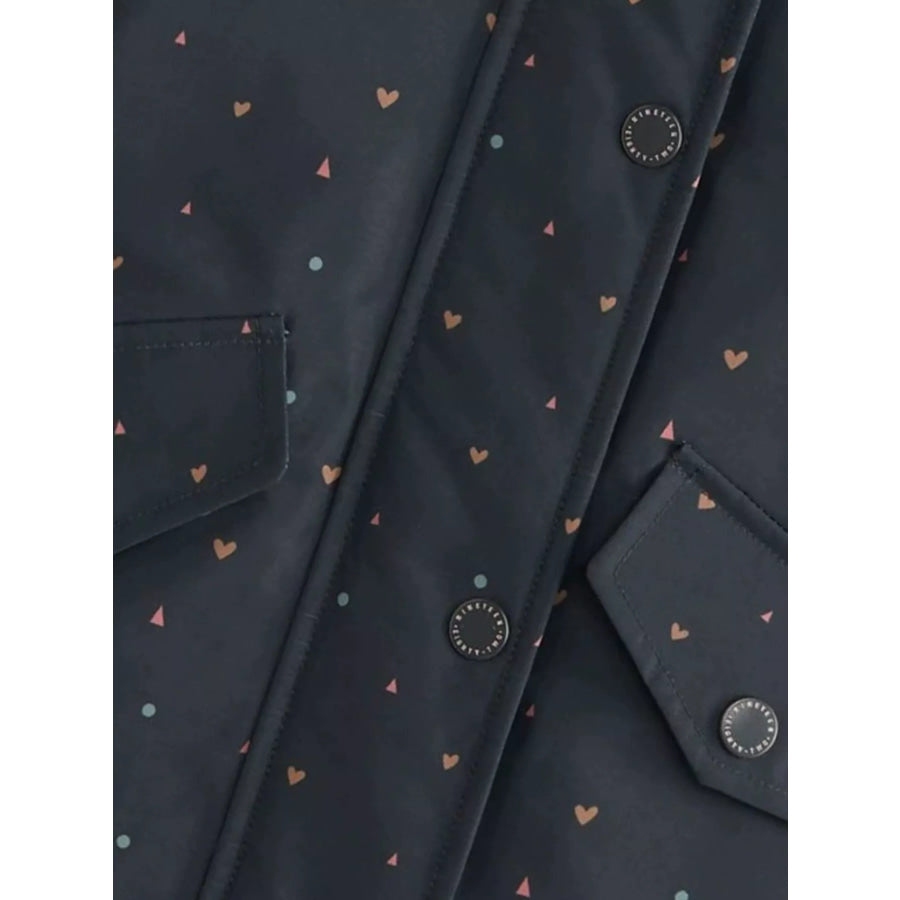 Children’s Heart Print Zip Up Jacket Apparel and Accessories