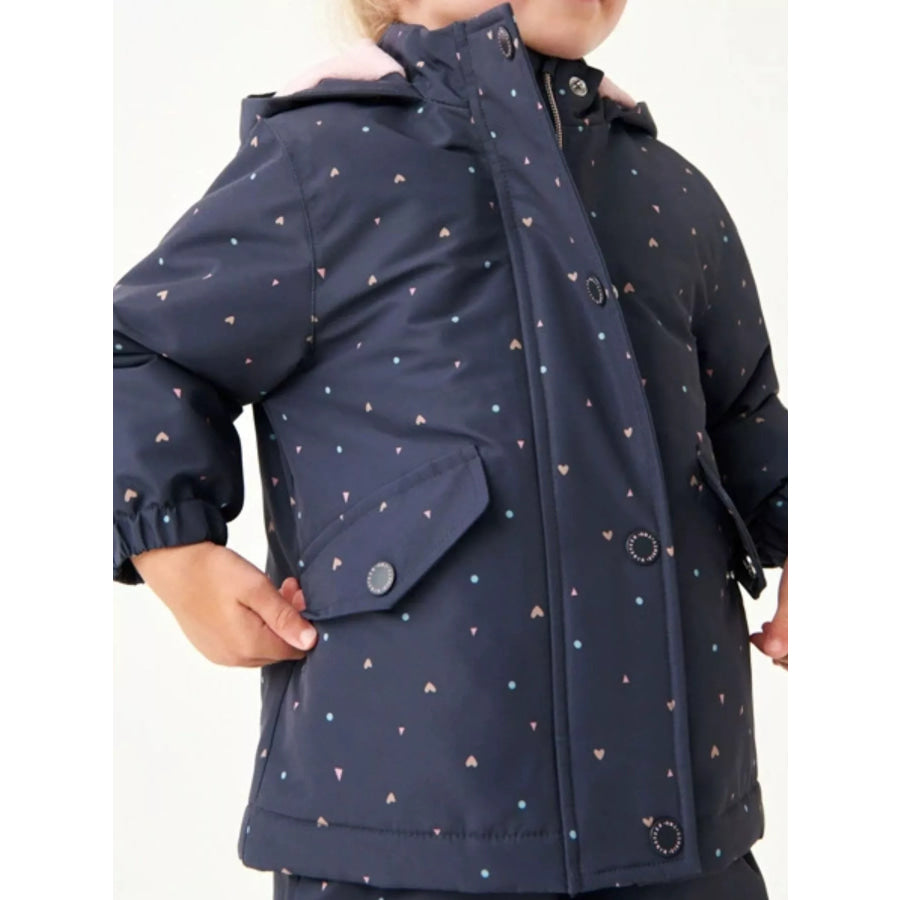Children’s Heart Print Zip Up Jacket Dark Navy / 3T Apparel and Accessories