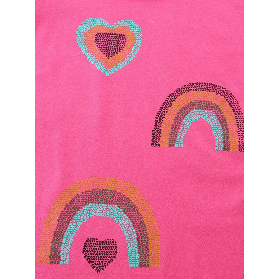 Children’s Heart & Rainbow Round Neck Tee Apparel and Accessories