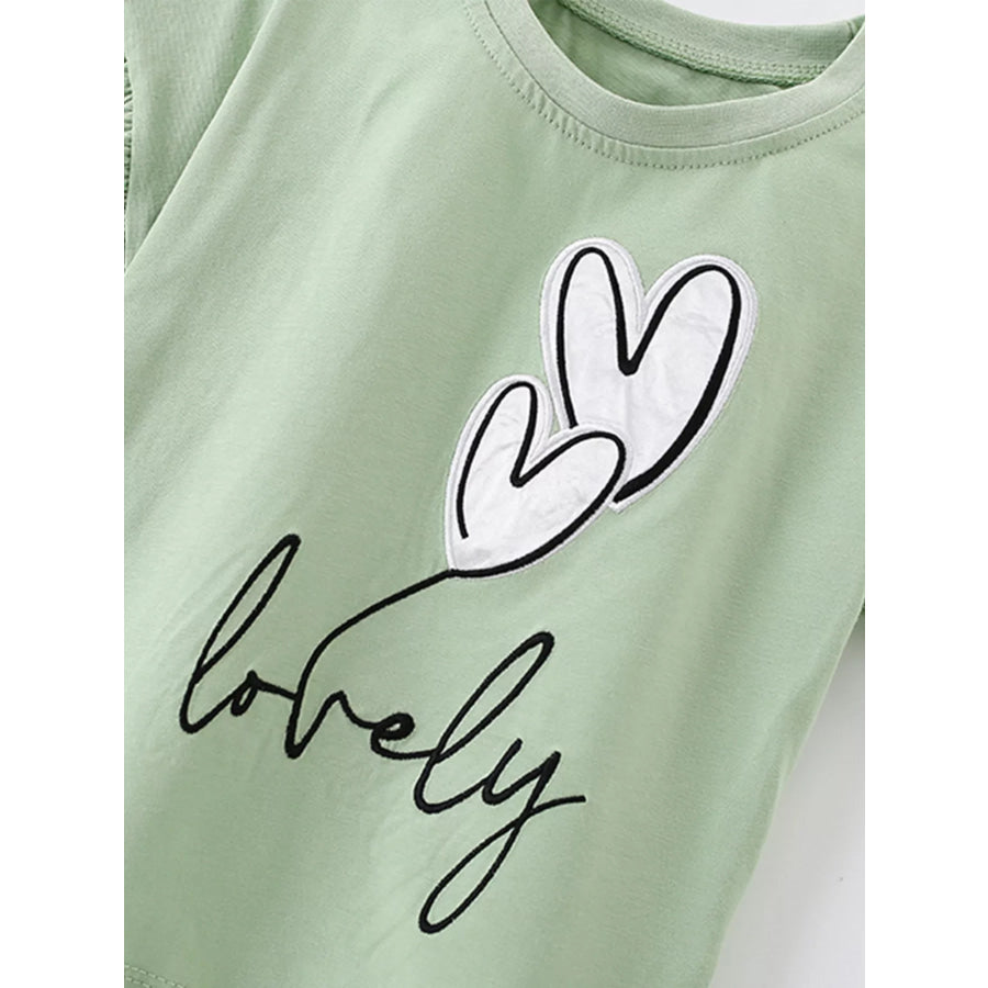 Children’s Heart Ruffle Sleeve T-Shirt