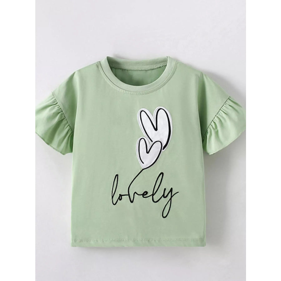 Children’s Heart Ruffle Sleeve T-Shirt
