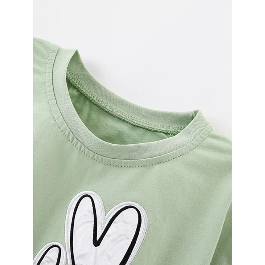 Children’s Heart Ruffle Sleeve T-Shirt