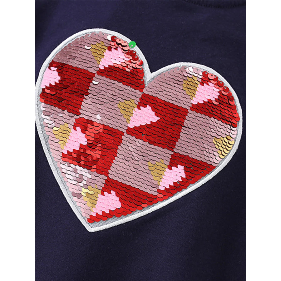 Children’s Heart Sequin Ruffle Sleeve T-Shirt Apparel and Accessories