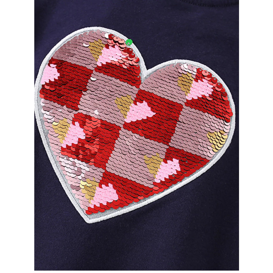 Children’s Heart Sequin Ruffle Sleeve T-Shirt Apparel and Accessories
