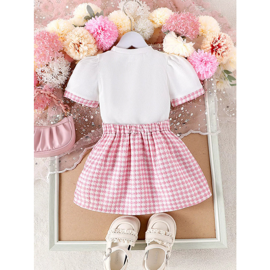 Children’s Heart Short Sleeve Top and Skirt Set Apparel and Accessories