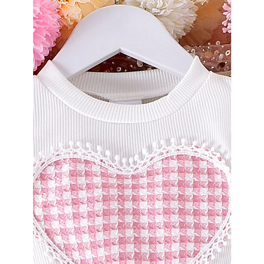 Children’s Heart Short Sleeve Top and Skirt Set Apparel and Accessories