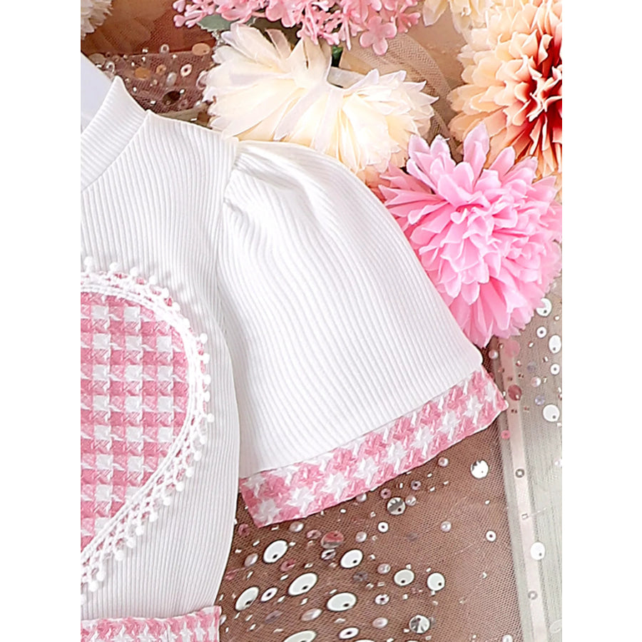Children’s Heart Short Sleeve Top and Skirt Set Apparel and Accessories