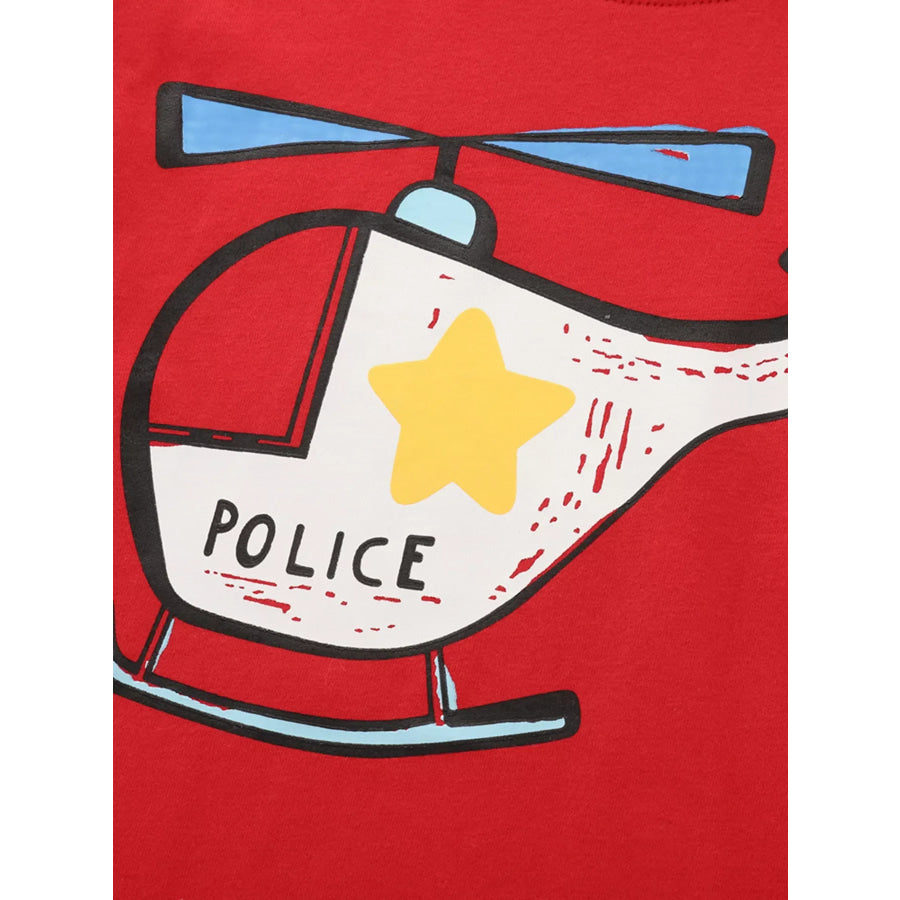 Children’s Helicopter Graphic Tee and Shorts Set Apparel and Accessories