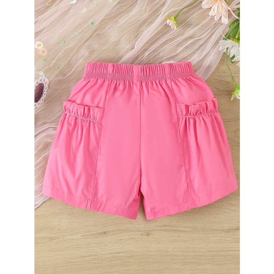 Children’s Hello Print Ruffle Sleeve Top & Shorts Set Apparel and Accessories
