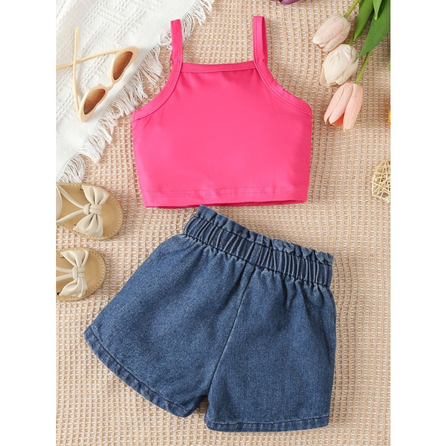 Children’s Hey Girl Cami & Denim Shorts Set Apparel and Accessories