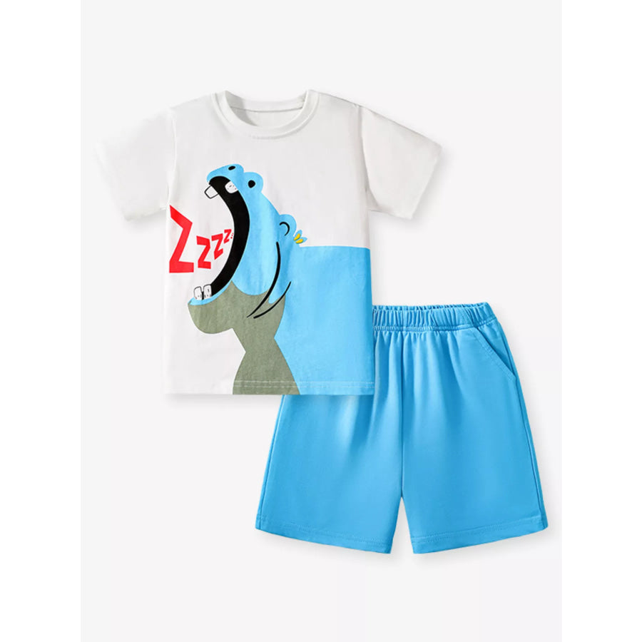 Children’s Hippo Short Sleeve Top and Shorts Set Apparel and Accessories