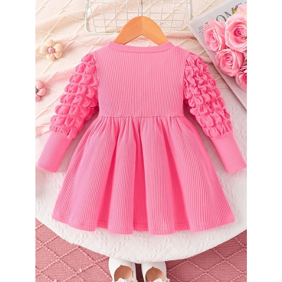 Children’s Honey Bubble Texture Sleeve Dress Apparel and Accessories