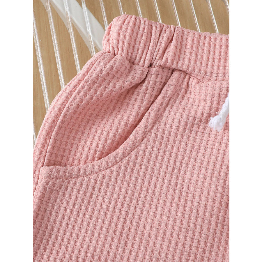 Children’s Honey Flower Waffle Knit Tee and Shorts Set Apparel and Accessories
