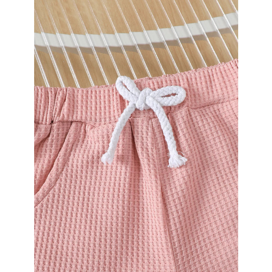 Children’s Honey Flower Waffle Knit Tee and Shorts Set Apparel and Accessories