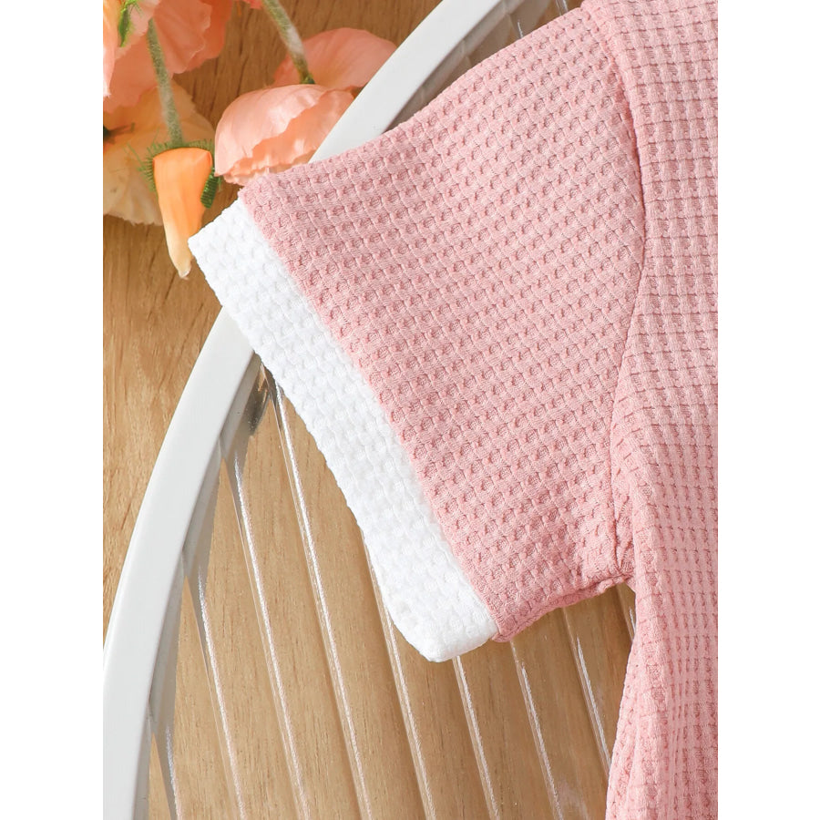 Children’s Honey Flower Waffle Knit Tee and Shorts Set Apparel and Accessories