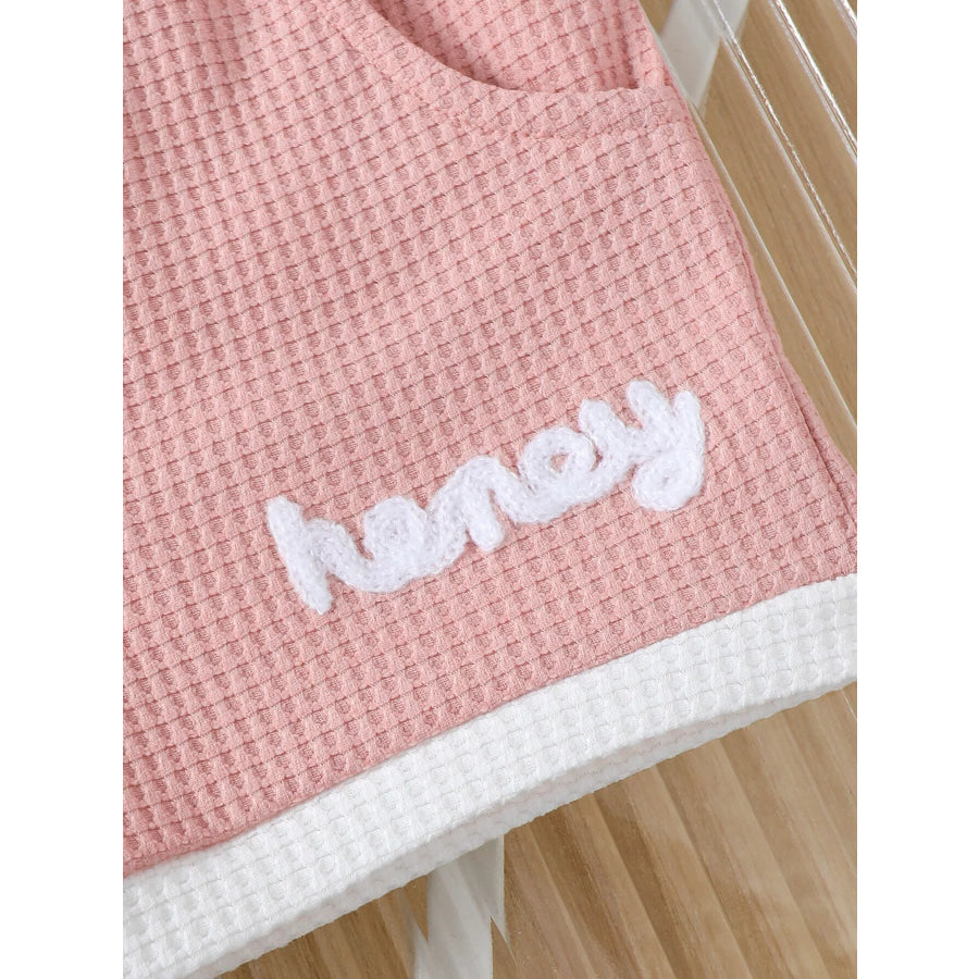 Children’s Honey Flower Waffle Knit Tee and Shorts Set Apparel and Accessories