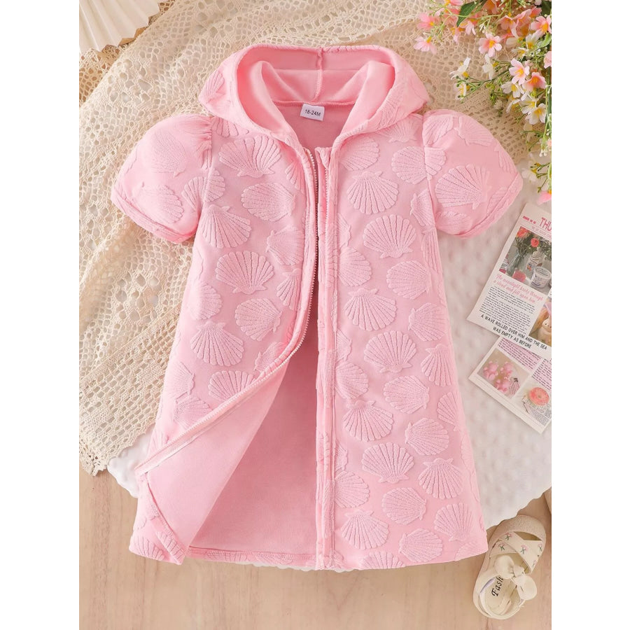 Children’s Hooded Puff Sleeve Shell Textured Jacket Apparel and Accessories