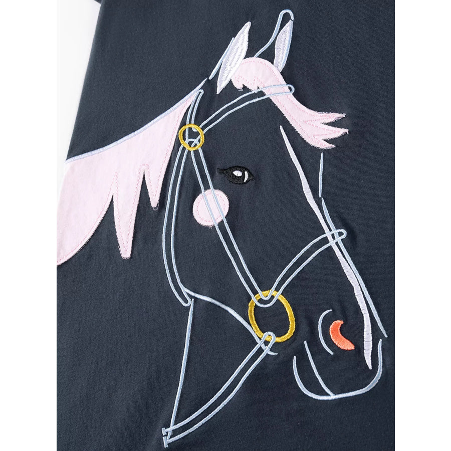 Children’s Horse Short Sleeve Polo Dress Apparel and Accessories