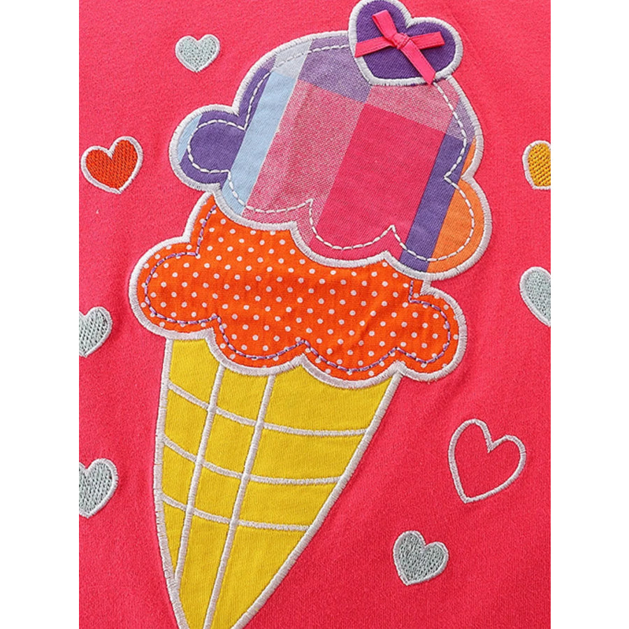 Children’s Ice Cream Embroidered Top and Shorts Set Apparel and Accessories