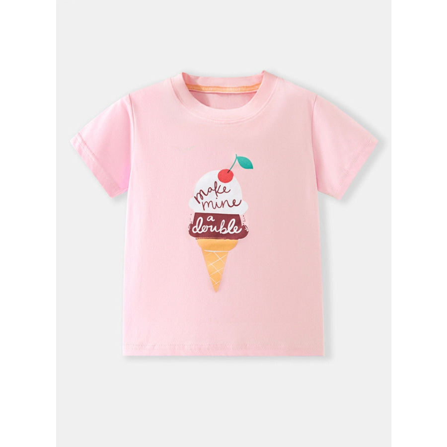Children’s Ice Cream Graphic Short Sleeve T-Shirt Apparel and Accessories